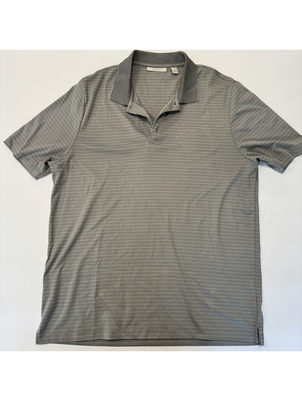 Perry Ellis Portfolio Men's Polo Size L Gray Striped